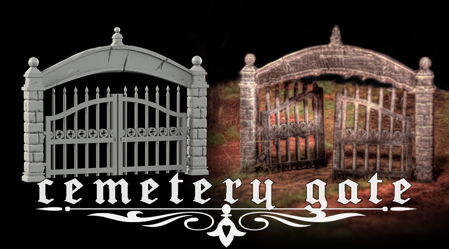 Bones Terrain Cemetery Gate Arch Scenery NIB Reaper 77640 Graveyard Entryway 